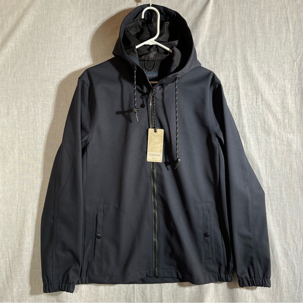 Nomad Black Hooded Windbreaker for Men